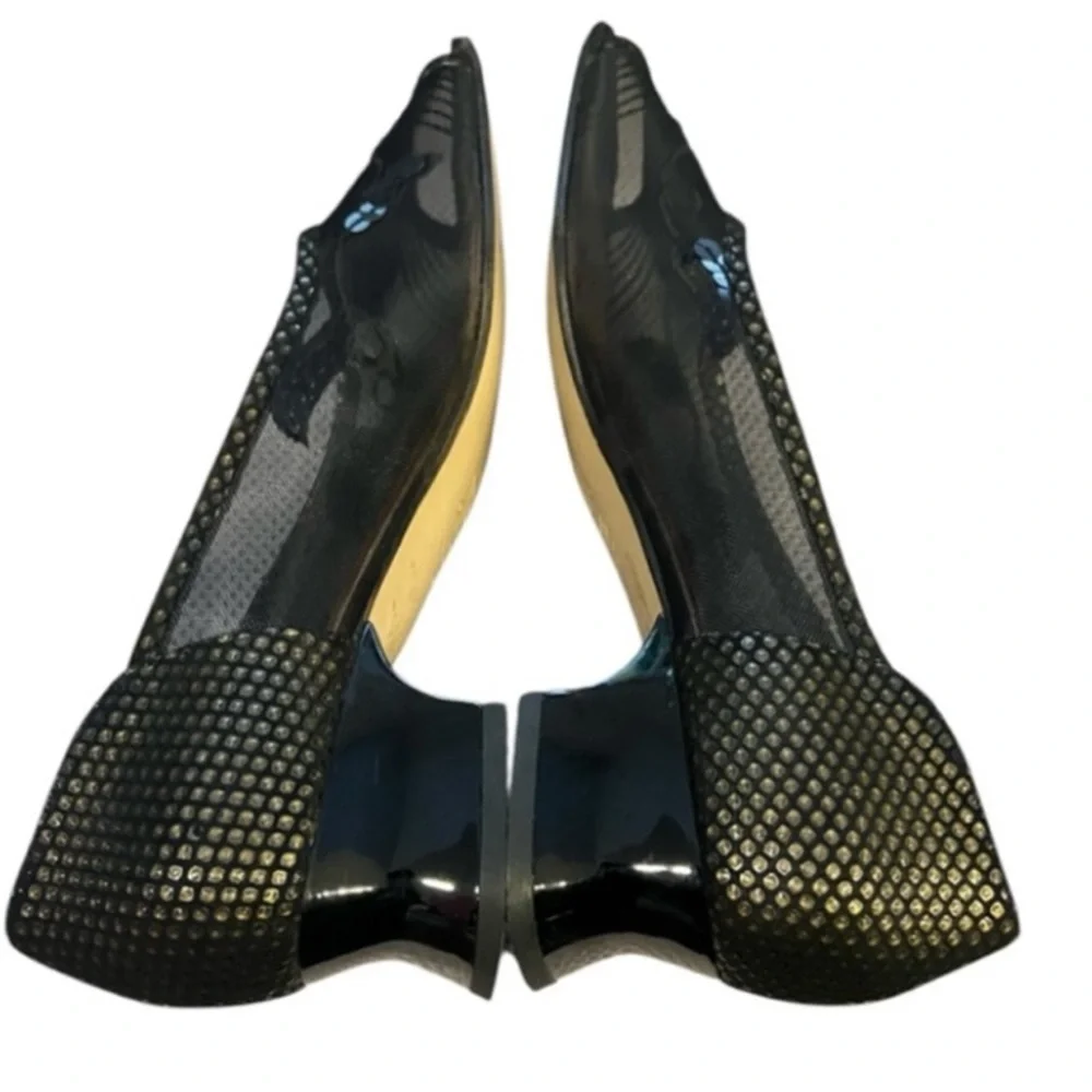 Madeleine Moda Giovane Mesh Block Heels Peep Toe Size 9